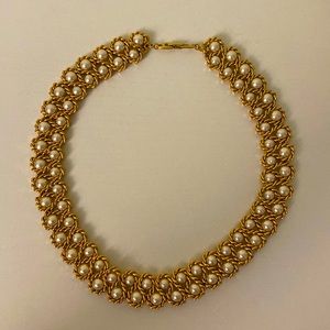 Vintage Napier gold and pearl choker necklace